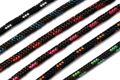 Polyester rope PES black with coloured tracer thread